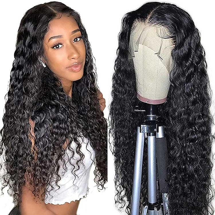 Small Curly Human Hair Wig - T-Part Lace Front with Tight Spiral Curls