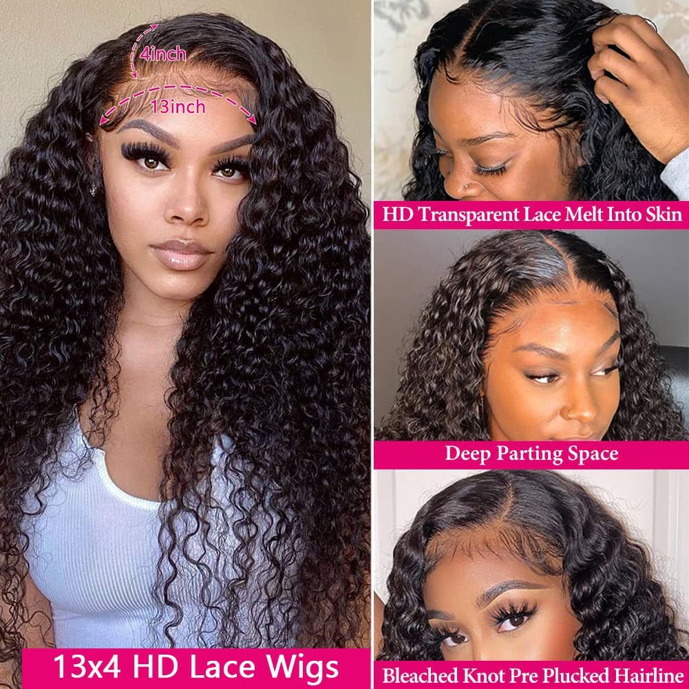 Deep Wave Lace Front Human Hair Wig - Natural Flowing Waves